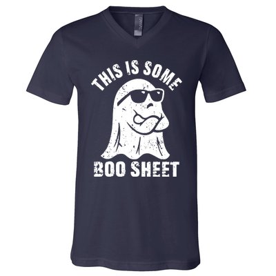 This Is Some Boo Sheet Halloween Ghost Funny Gift V-Neck T-Shirt