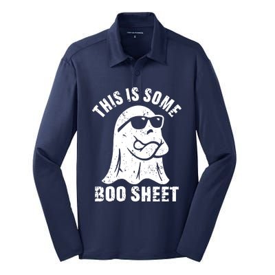 This Is Some Boo Sheet Halloween Ghost Funny Gift Silk Touch Performance Long Sleeve Polo