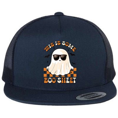 This Is Some Boo Sheet Halloween Ghost Funny Gifts Flat Bill Trucker Hat