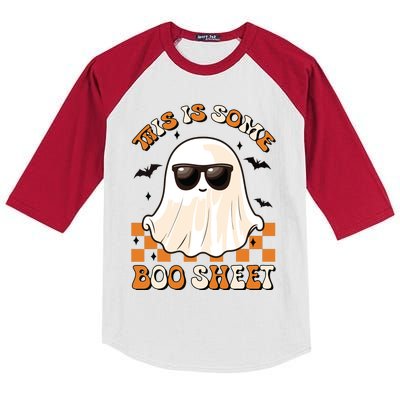 This Is Some Boo Sheet Halloween Ghost Funny Gifts Kids Colorblock Raglan Jersey