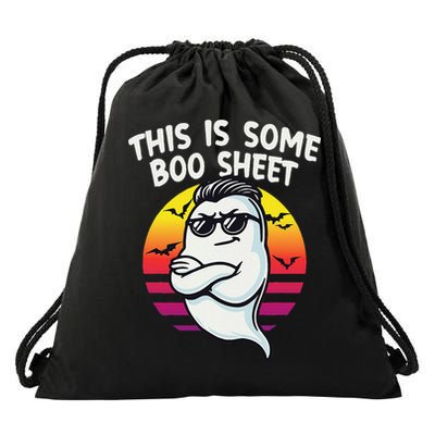 This Is Some Boo Sheet Funny Retro Halloween Ghost Drawstring Bag
