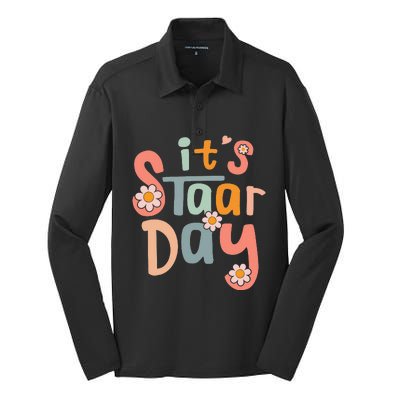 Teacher Its Staar Day Gifts Test Day Silk Touch Performance Long Sleeve Polo