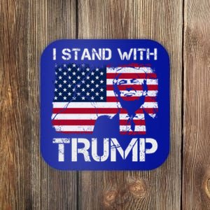 Trump I Stand With Trump With 4th Of July America Flag Retro Meaningful Gift Coaster