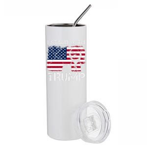 Trump I Stand With Trump With 4th Of July America Flag Retro Meaningful Gift Stainless Steel Tumbler