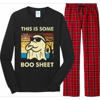 This Is Some Boo Sheet Ghost Retro Funny Halloween Long Sleeve Pajama Set