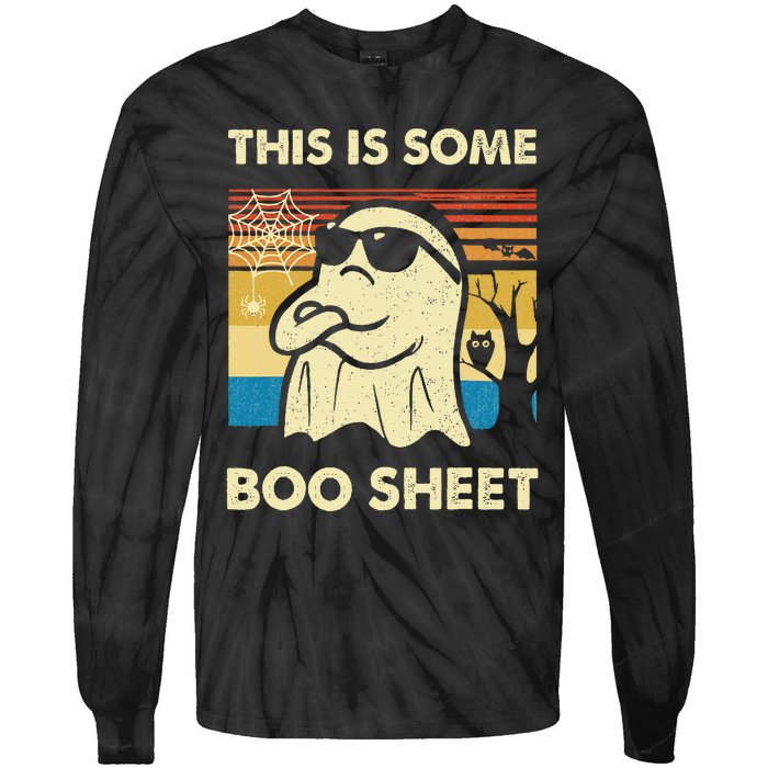 This Is Some Boo Sheet Ghost Retro Funny Halloween Tie-Dye Long Sleeve Shirt