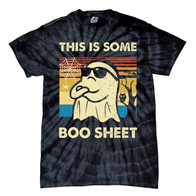 This Is Some Boo Sheet Ghost Retro Funny Halloween Tie-Dye T-Shirt