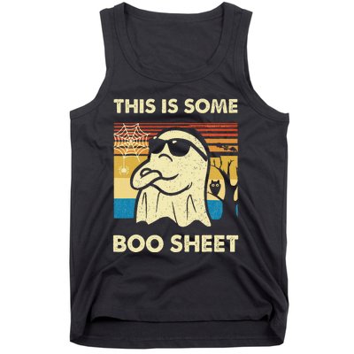 This Is Some Boo Sheet Ghost Retro Funny Halloween Tank Top