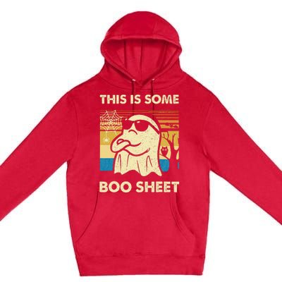 This Is Some Boo Sheet Ghost Retro Funny Halloween Premium Pullover Hoodie