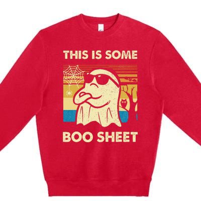 This Is Some Boo Sheet Ghost Retro Funny Halloween Premium Crewneck Sweatshirt