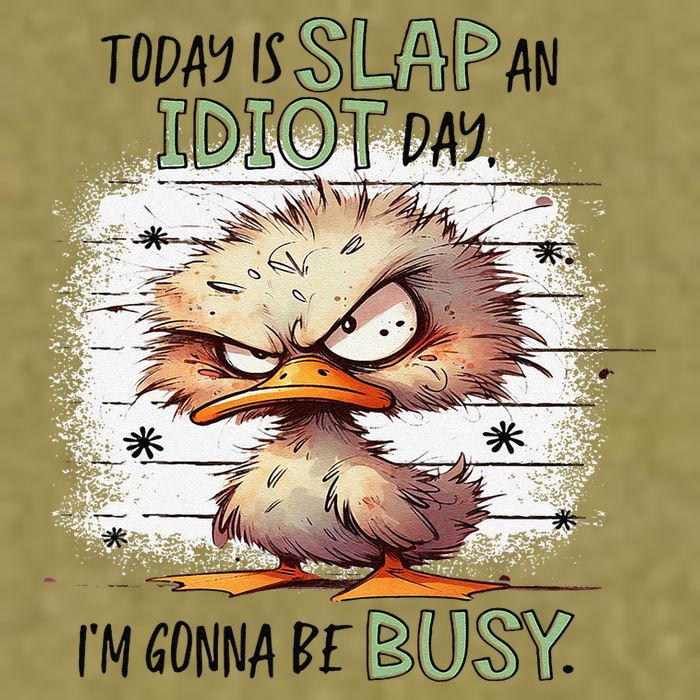 Today Is Slap An Idiot Day IM Gonna Be Busy Garment-Dyed Women's Muscle Tee