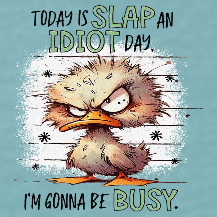 Today Is Slap An Idiot Day IM Gonna Be Busy Sueded Cloud Jersey T-Shirt