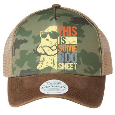 This Is Some Boo Sheet Ghost Retro Halloween Costume Vintage Legacy Tie Dye Trucker Hat