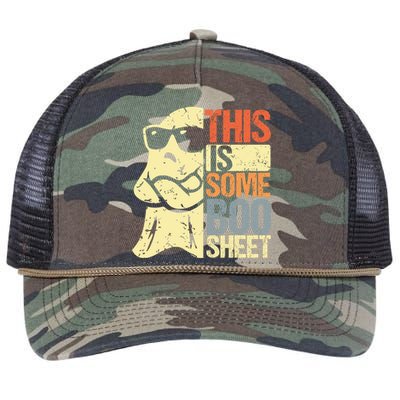 This Is Some Boo Sheet Ghost Retro Halloween Costume Vintage Retro Rope Trucker Hat Cap