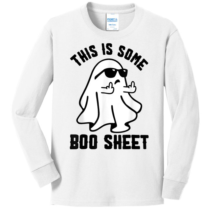 This Is Some Boo Sheet Ghost Halloween Costume Kids Long Sleeve Shirt