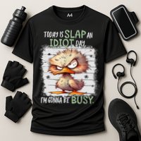 Today Is Slap An Idiot Day IM Gonna Be Busy Funny Quote Performance Shirt