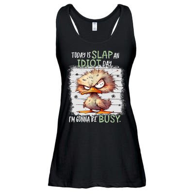 Today Is Slap An Idiot Day IM Gonna Be Busy Funny Quote Ladies Essential Flowy Tank