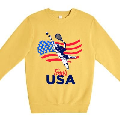 Tennis In The USA Support The Team USA Plays Tennis Premium Crewneck Sweatshirt