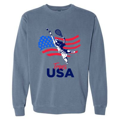 Tennis In The USA Support The Team USA Plays Tennis Garment-Dyed Sweatshirt