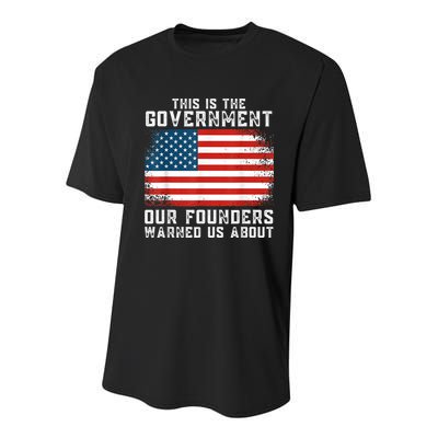 This Is The Government Our Founders Warned Us About Youth Performance Sprint T-Shirt