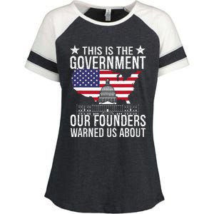 This Is The Government Our Founders Warned Us About Enza Ladies Jersey Colorblock Tee