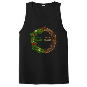 This Is The Season This Is The Reason Christian Xmas Wreath Funny Gift PosiCharge Competitor Tank