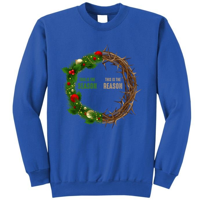 This Is The Season This Is The Reason Christian Xmas Wreath Funny Gift Sweatshirt