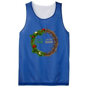 This Is The Season This Is The Reason Christian Xmas Wreath Funny Gift Mesh Reversible Basketball Jersey Tank