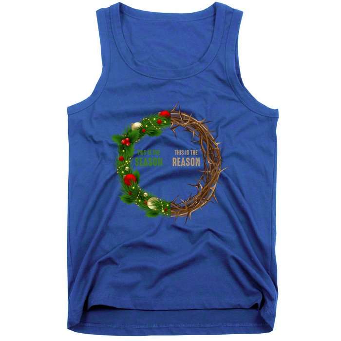 This Is The Season This Is The Reason Christian Xmas Wreath Funny Gift Tank Top