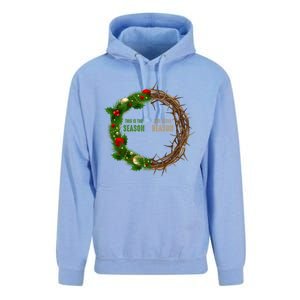 This Is The Season This Is The Reason Christian Xmas Wreath Funny Gift Unisex Surf Hoodie