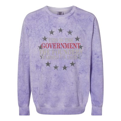 This Is The Government The Founders Warned Us About Colorblast Crewneck Sweatshirt