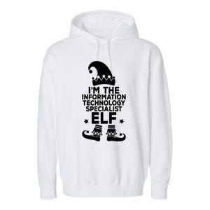 The Information Technology Specialist Elf Matching Christmas Meaningful Gift Garment-Dyed Fleece Hoodie