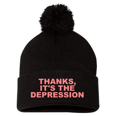 Thanks ItS The Depression Pom Pom 12in Knit Beanie