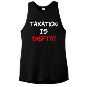 Taxation Is Theft Funny Ladies PosiCharge Tri-Blend Wicking Tank