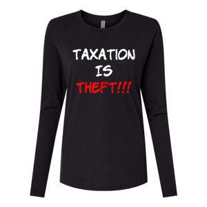 Taxation Is Theft Funny Womens Cotton Relaxed Long Sleeve T-Shirt