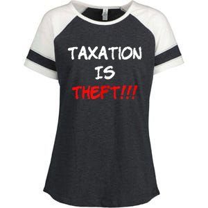 Taxation Is Theft Funny Enza Ladies Jersey Colorblock Tee