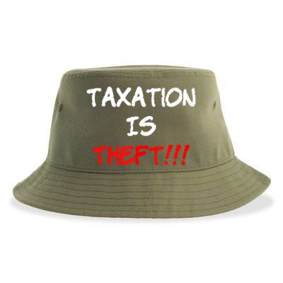 Taxation Is Theft Funny Sustainable Bucket Hat