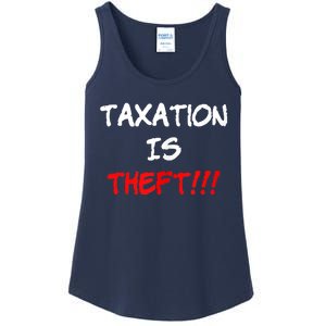 Taxation Is Theft Funny Ladies Essential Tank