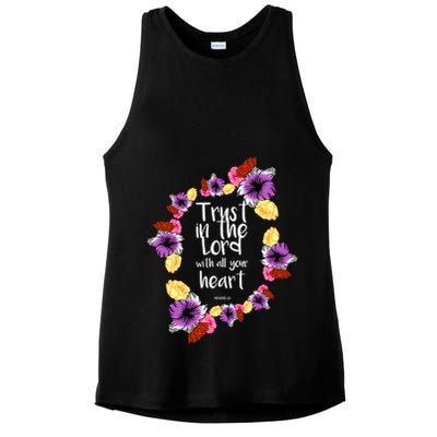Trust In The Lord Scriptural Quote Biblical Ladies PosiCharge Tri-Blend Wicking Tank