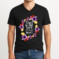 Trust In The Lord Scriptural Quote Biblical V-Neck T-Shirt