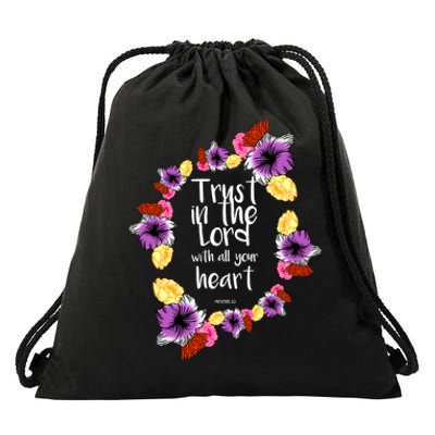 Trust In The Lord Scriptural Quote Biblical Drawstring Bag