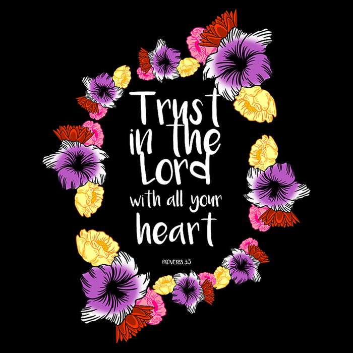 Trust In The Lord Scriptural Quote Biblical Flat Bill Trucker Hat