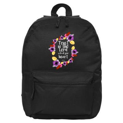 Trust In The Lord Scriptural Quote Biblical 16 in Basic Backpack