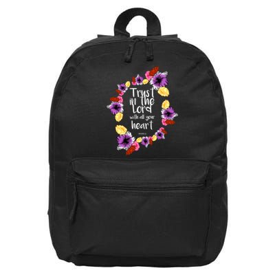 Trust In The Lord Scriptural Quote Biblical 16 in Basic Backpack