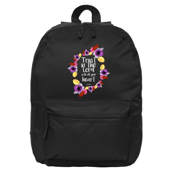 Trust In The Lord Scriptural Quote Biblical 16 in Basic Backpack