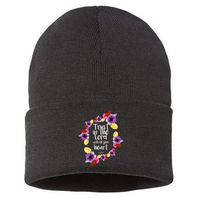 Trust In The Lord Scriptural Quote Biblical Sustainable Knit Beanie