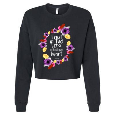 Trust In The Lord Scriptural Quote Biblical Cropped Pullover Crew