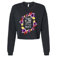 Trust In The Lord Scriptural Quote Biblical Cropped Pullover Crew