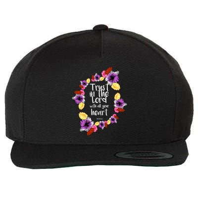 Trust In The Lord Scriptural Quote Biblical Wool Snapback Cap