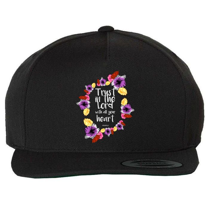 Trust In The Lord Scriptural Quote Biblical Wool Snapback Cap